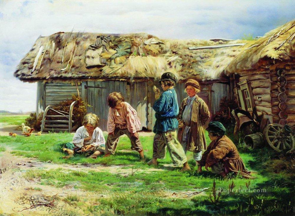 nudillos 1870 Vladimir Makovsky niño Pintura al óleo